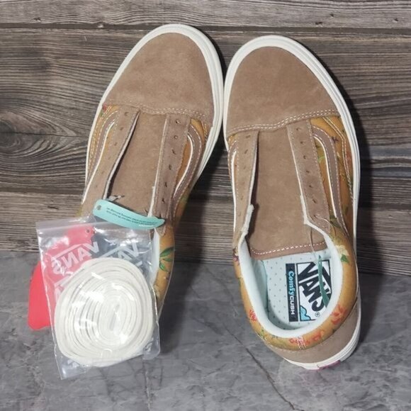 New Comfycrush Old Skool Fatal Floral Golden Brown Sneakers - Picture 8 of 10